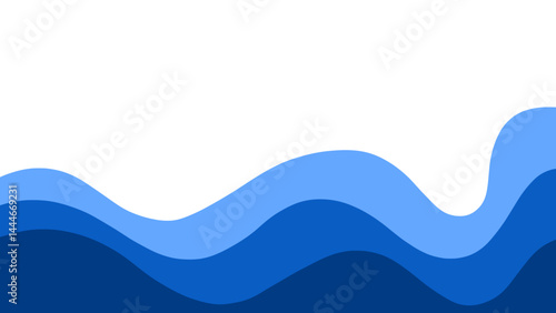 Minimalist background with layered blue waves