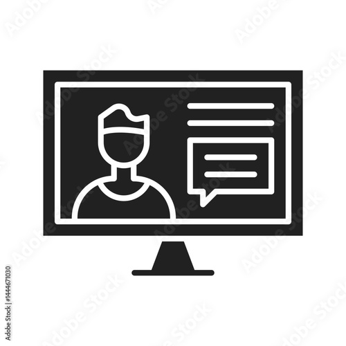Online Lectures icon vector image. Suitable for mobile apps, web apps and print media.