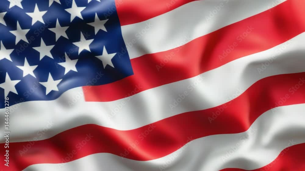 An American flag flapping gently in the breeze An American flag flapping gently in the breeze