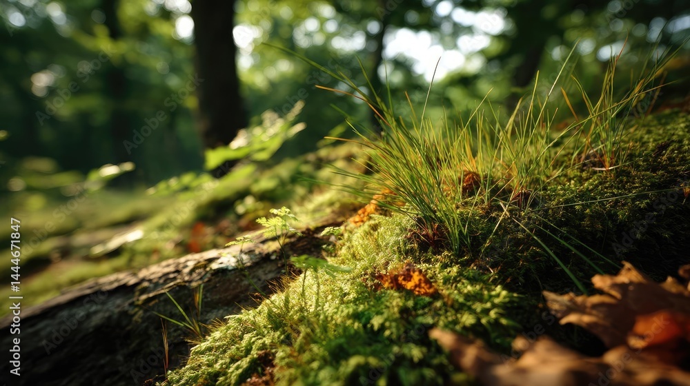 Green moss in forest with peaceful relax mood concept. Close-up of vibrant moss and lush greenery. Green moss in forest with peaceful relax mood concept. Close-up of vibrant moss and lush greenery.