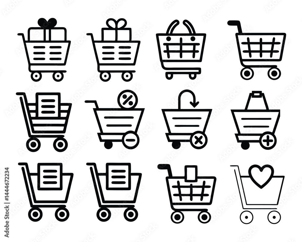 wishlist cart icon set wishlist cart icon set