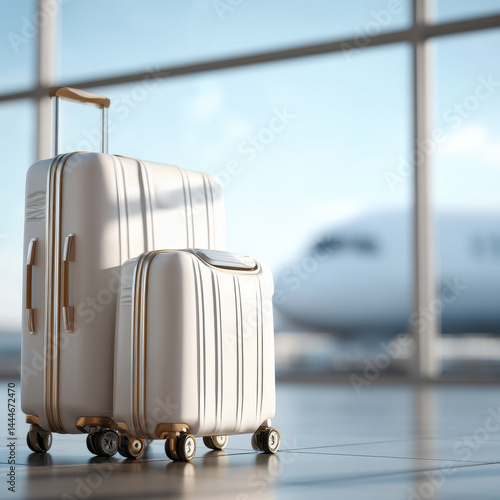 Modern Travel Suitcases at Airport