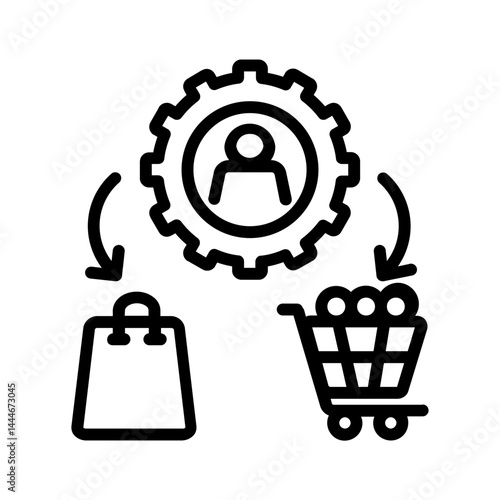 Vector black line icon for Consumer packaged goods