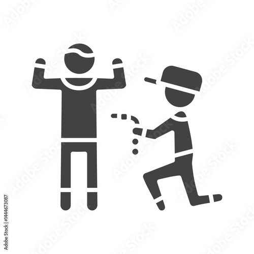 Police Arresting Man icon vector image. Suitable for mobile apps, web apps and print media.