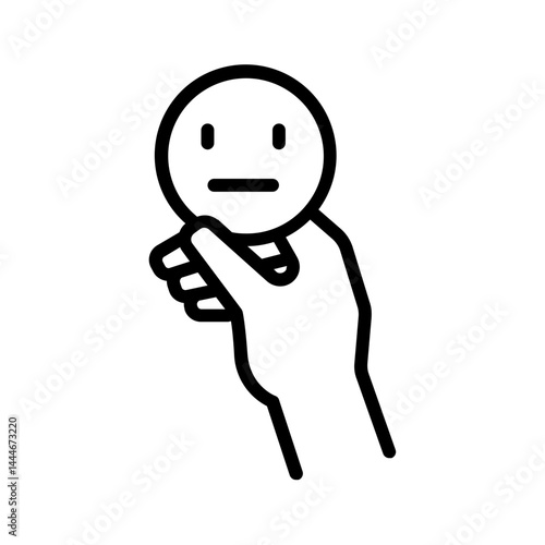 Vector black line icon for Neutral