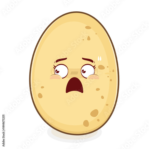 potato surprised face cartoon cute