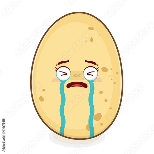 potato crying face cartoon cute
