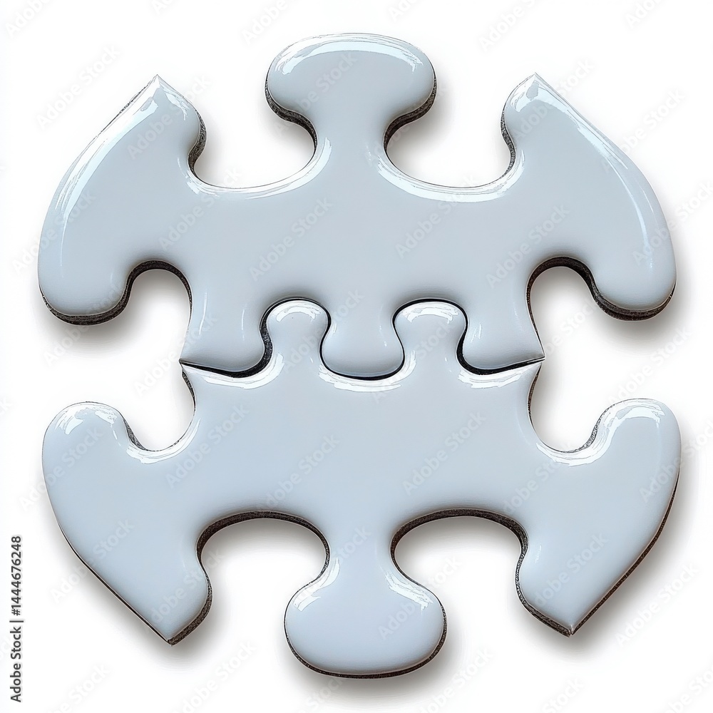 Puzzle pieces interlocking on a plain background showcasing the concept of teamwork and problem solving Puzzle pieces interlocking on a plain background showcasing the concept of teamwork and problem solving
