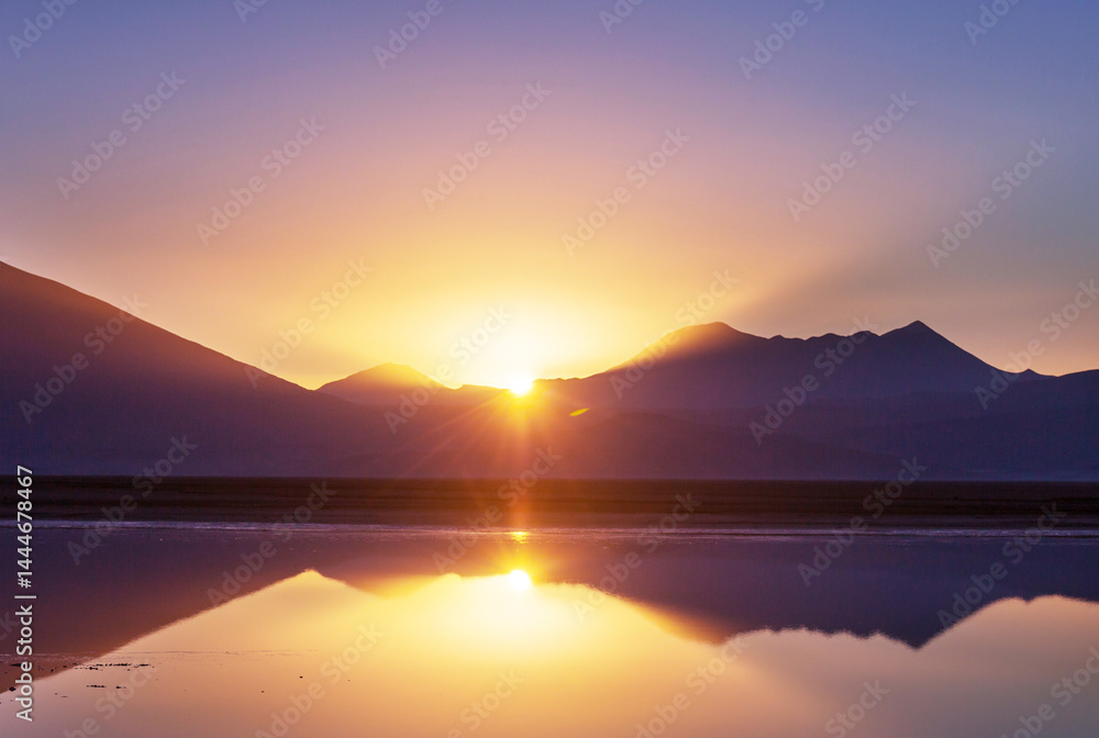 Lake on sunrise