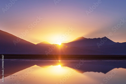 Lake on sunrise