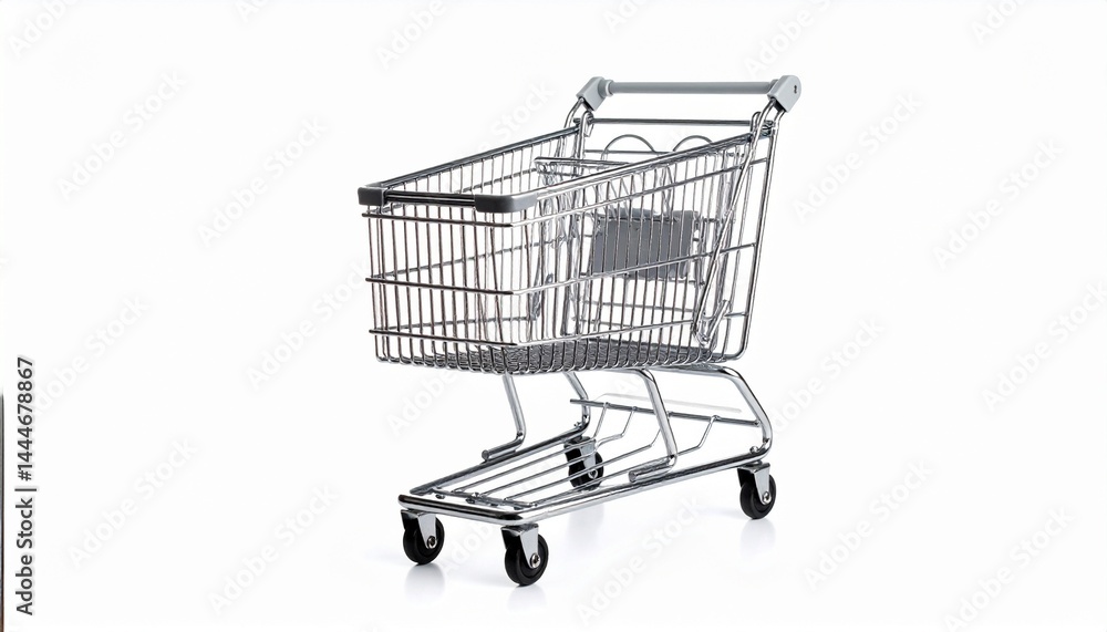 empty shopping cart on white background empty shopping cart on white background