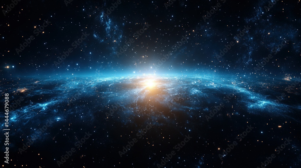 Radiant galactic vista with celestial clouds Radiant galactic vista with celestial clouds