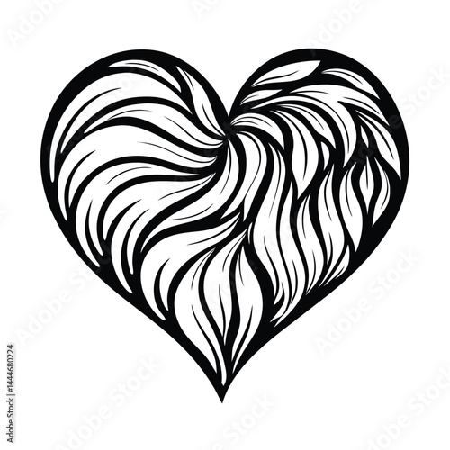 Monochrome Human Heart Art Intricate Anatomical in Black and White Detail