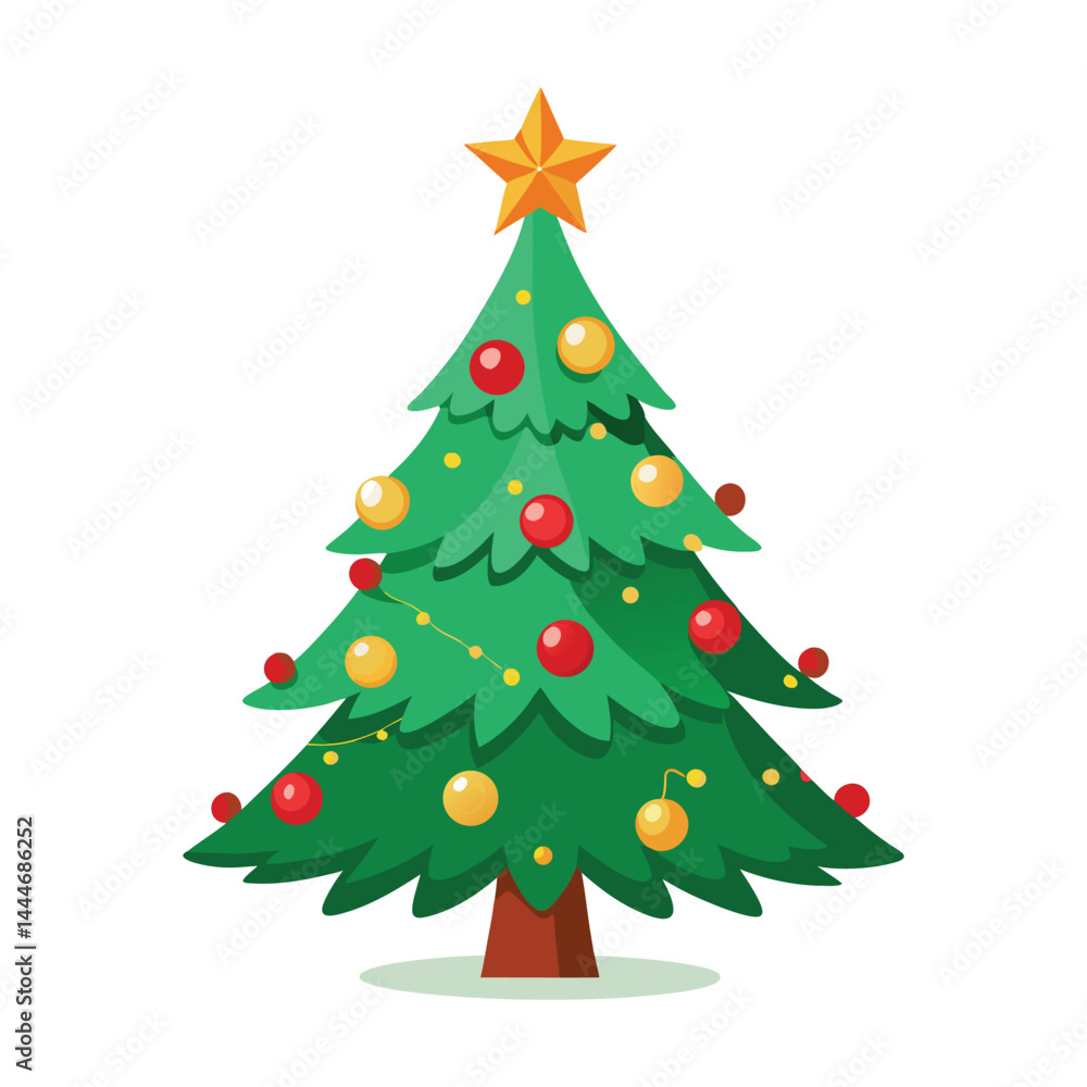 Fototapeta premium Simple Christmas Tree Vector Art