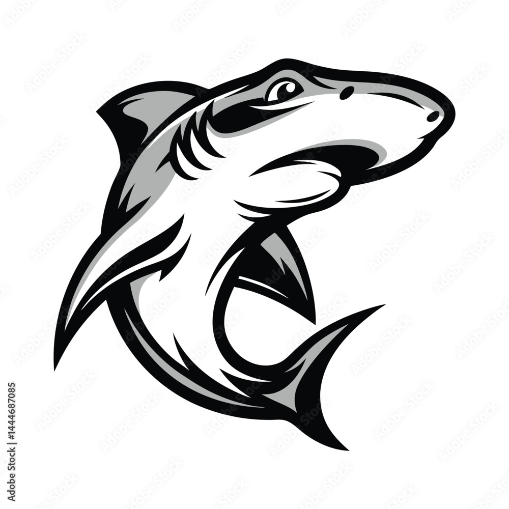 Naklejka premium hammerhead shark silhouette