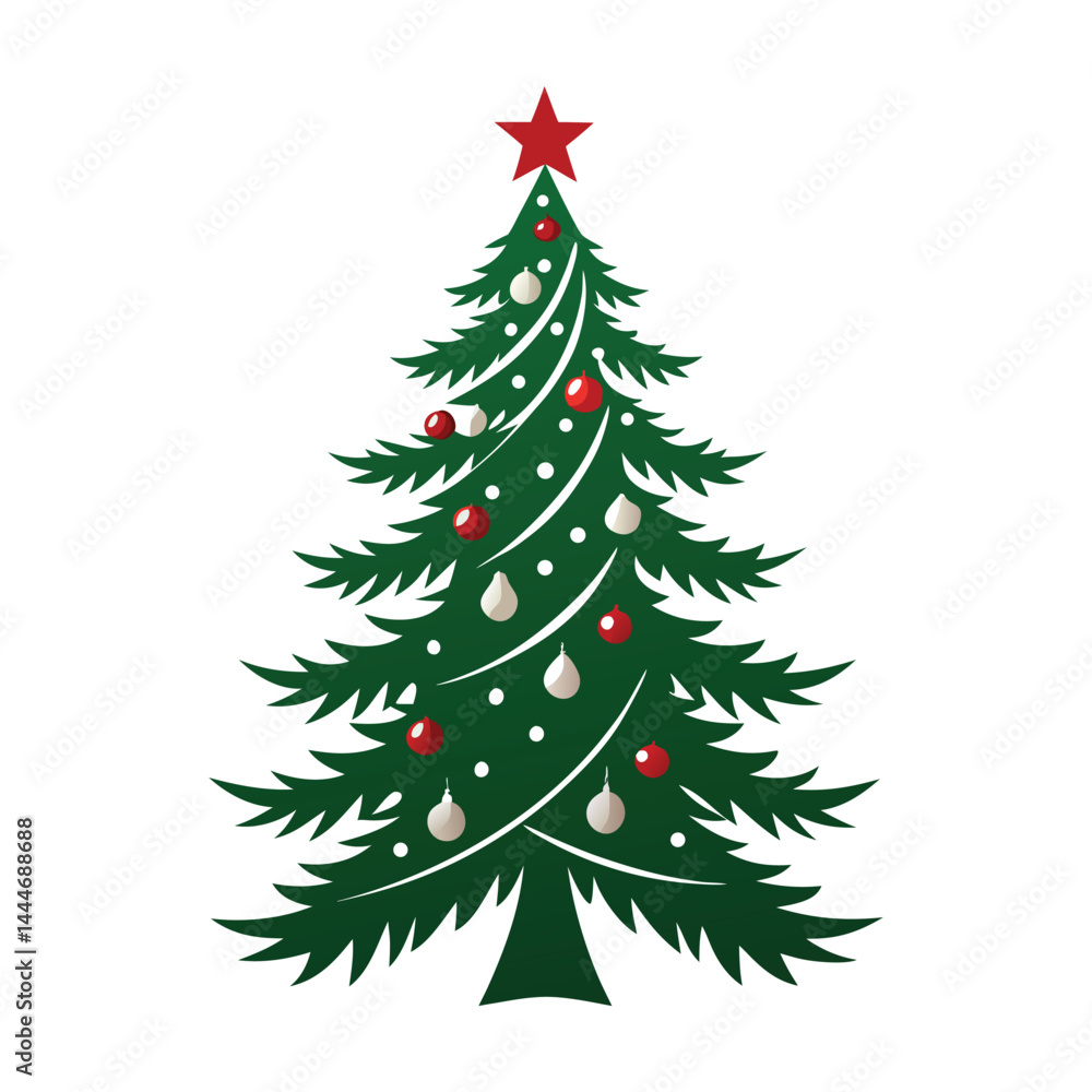 Christmas Tree Clipart on White Background Christmas Tree Clipart on White Background