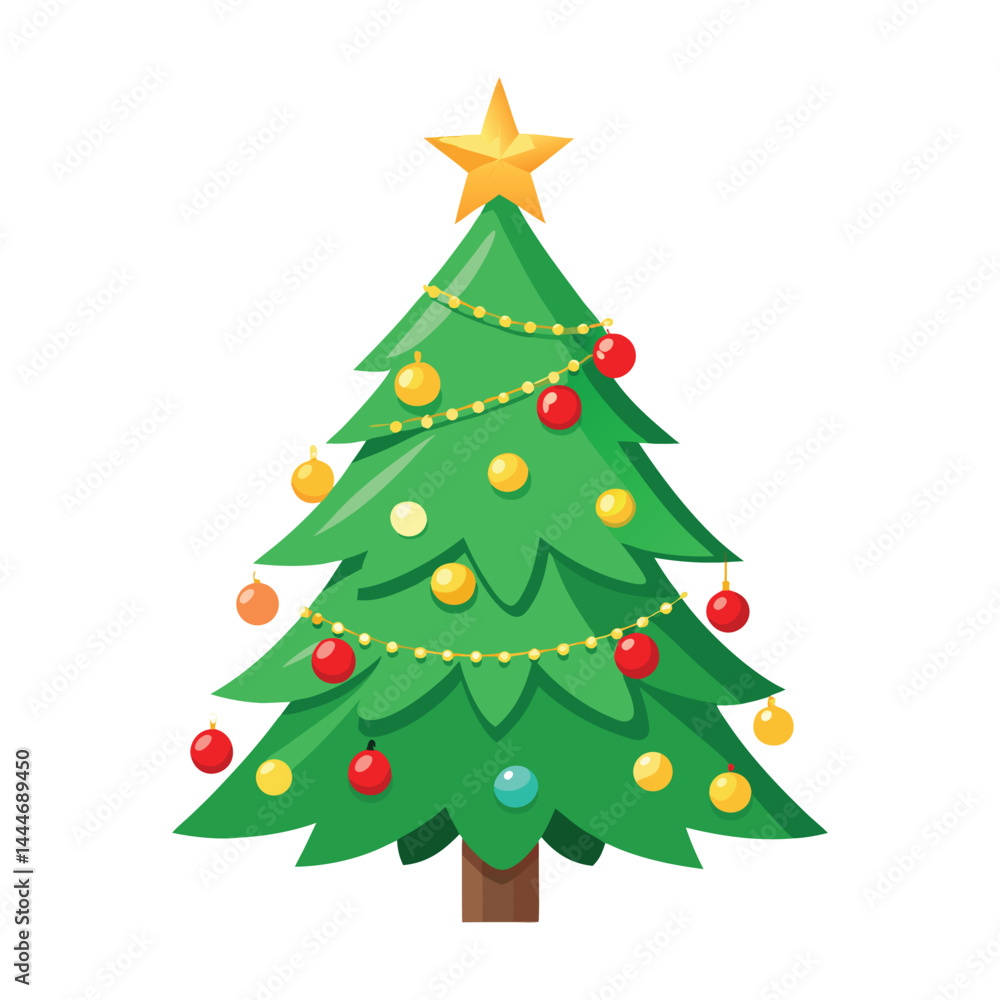 Christmas Tree Clipart on White Background Christmas Tree Clipart on White Background
