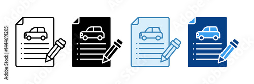 Document Leasing Icon Set Multiple Style Collection