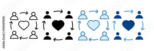 Relationships Icon Set Multiple Style Collection
