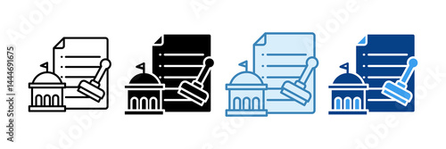 Bureaucracy Icon Set Multiple Style Collection