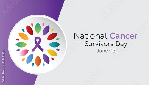 June is National Cancer Survivors Day. Vector template Design for banner, greeting card, poster, prints, social media post ,flyer , T shirt with background.