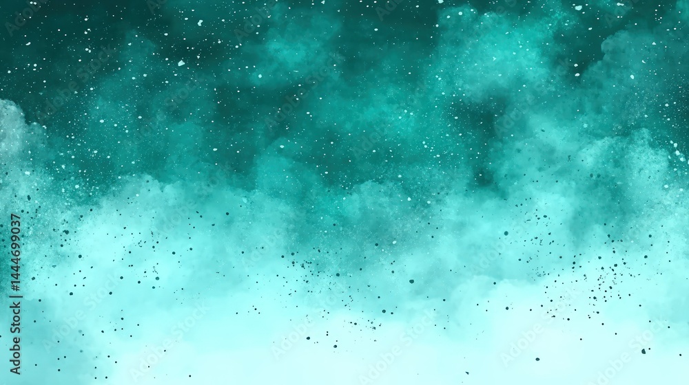 Obraz premium Teal nebula sprinkled with cosmic dust