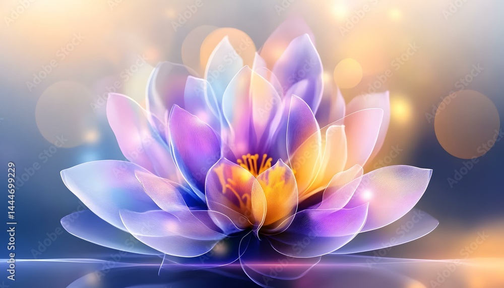 Fototapeta premium Luminous Lotus Yoga Break Lilacs and Yellows