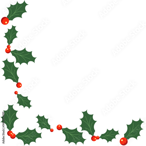 Christmas Holly Berries Corner