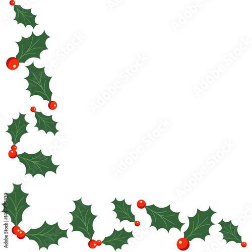 Christmas Holly Berries Corner