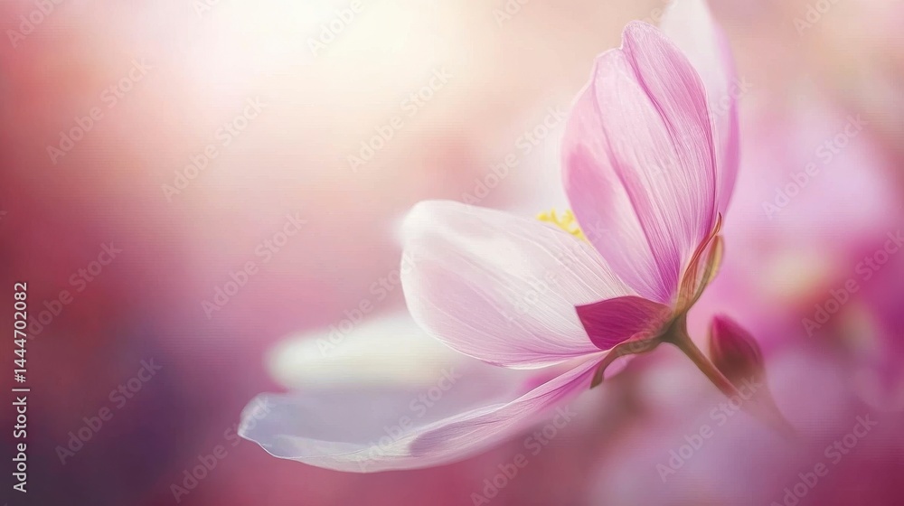 Delicate Pale Pink Flower Close Up Soft Lighting Dreamy Atmosphere Delicate Pale Pink Flower Close Up Soft Lighting Dreamy Atmosphere