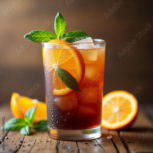 cocktail with lime and mint