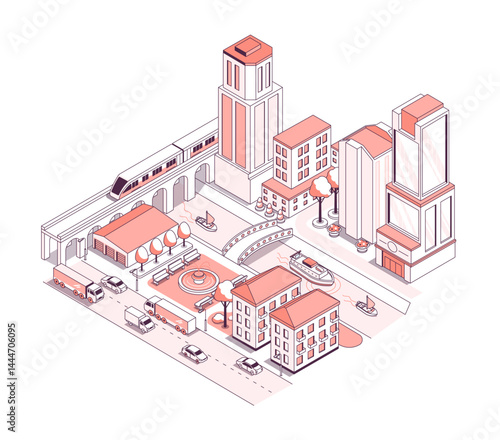 Types of urban transport - vector isometric illustration