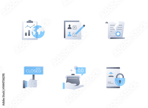 Crisis - modern flat design style icons set