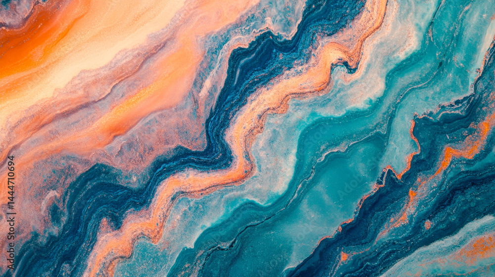 Dramatic close-up reveals colorful canyon walls glowing in sunset light Dramatic close-up reveals colorful canyon walls glowing in sunset light