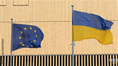 Flag of EU and the Ukraine
