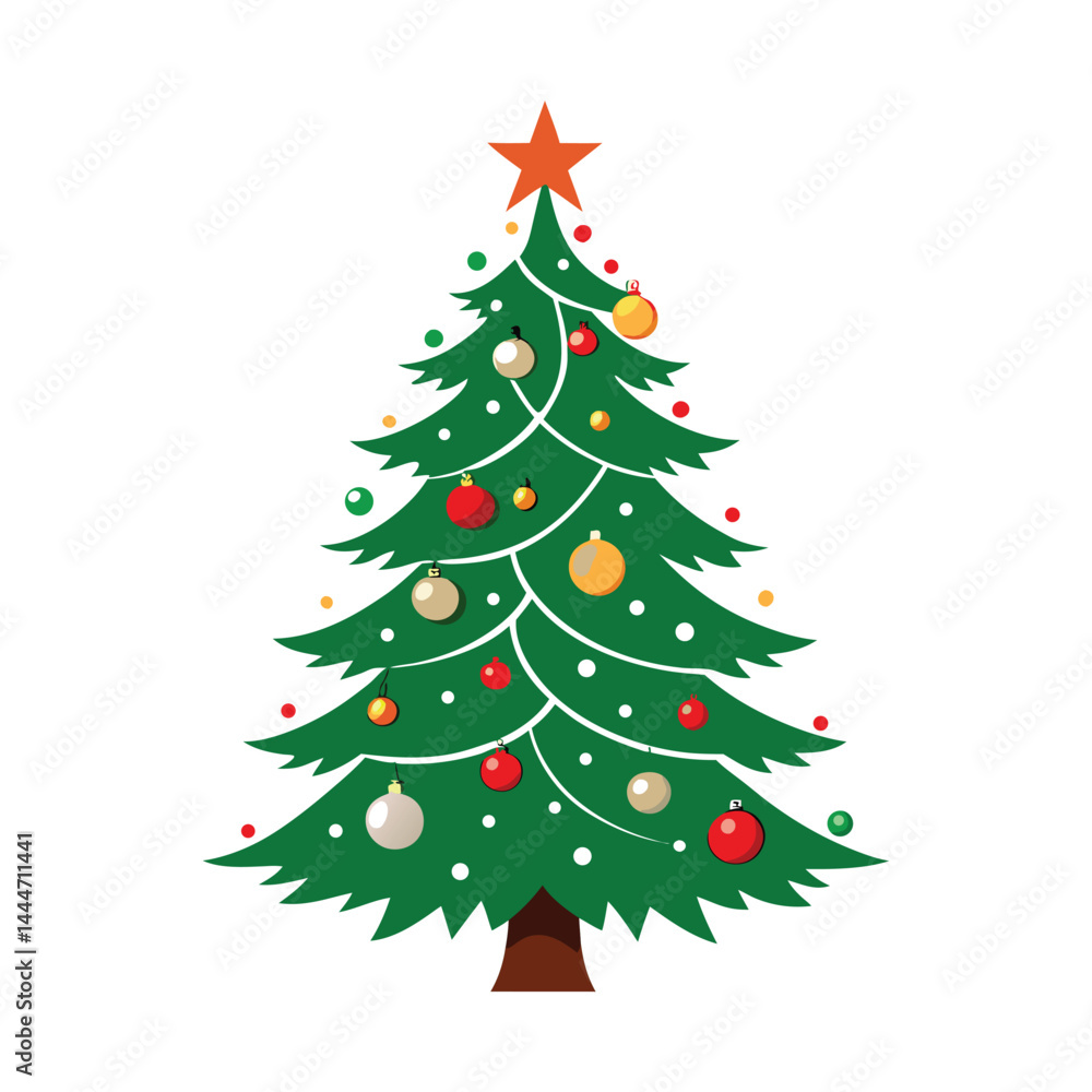 Fototapeta premium christmas tree on white background