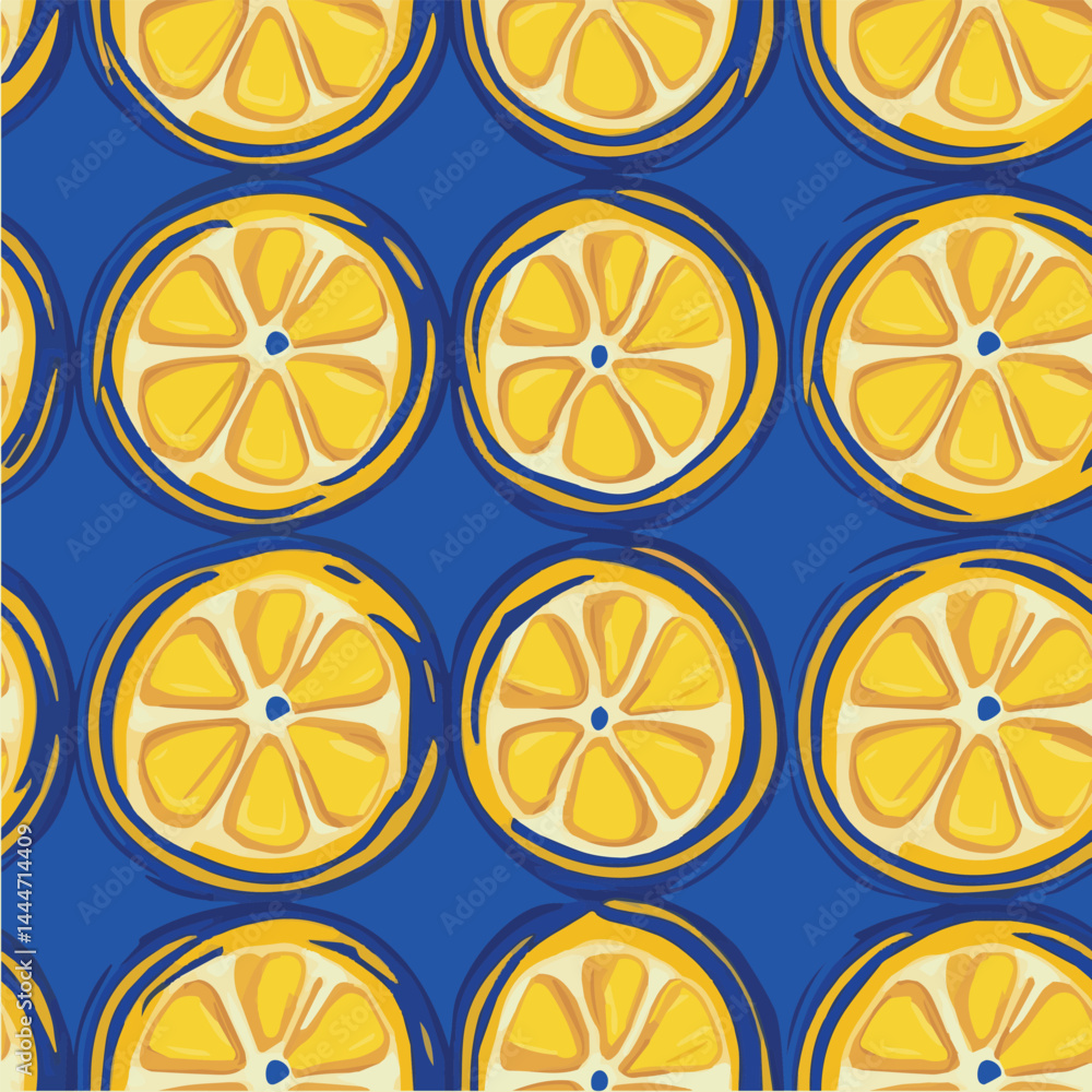 Vector illustration seamless pattern of lemon abstract concept Vector illustration seamless pattern of lemon abstract concept