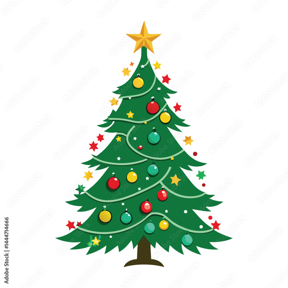 Fototapeta premium christmas tree on white background
