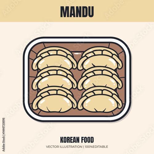 Mandu korean food vector illustration