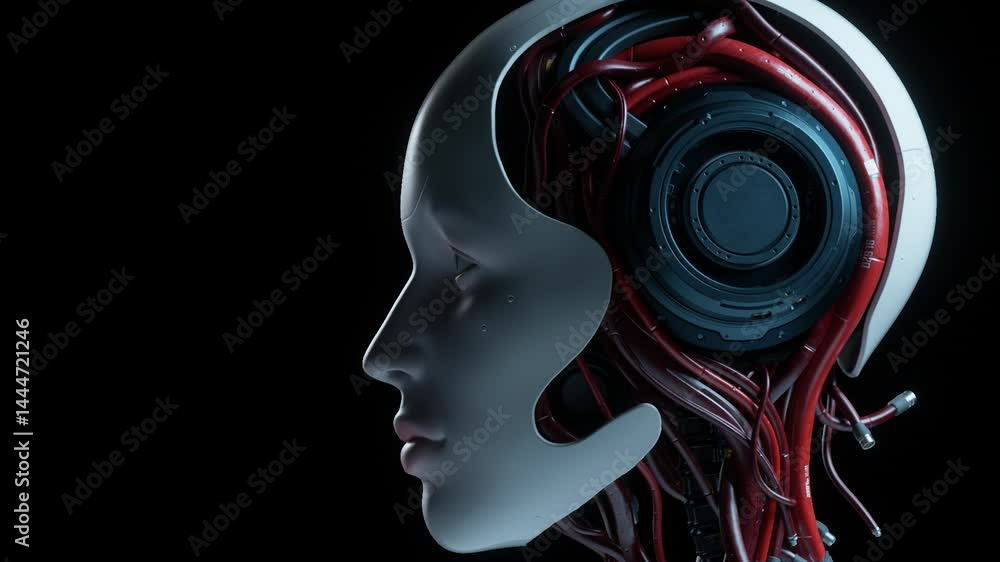 Portrait of artificial intelligence, robot technology concept Portrait of artificial intelligence, robot technology concept