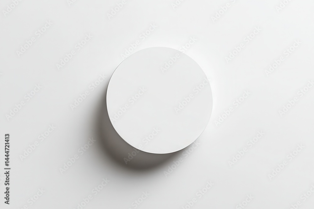 Minimalist round white object casting soft shadows on a clean surface, evoking tranquility Minimalist round white object casting soft shadows on a clean surface, evoking tranquility