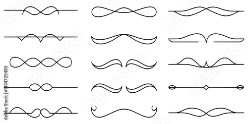 Ornamental divider collection black line design elements decorative borders graphic ornament