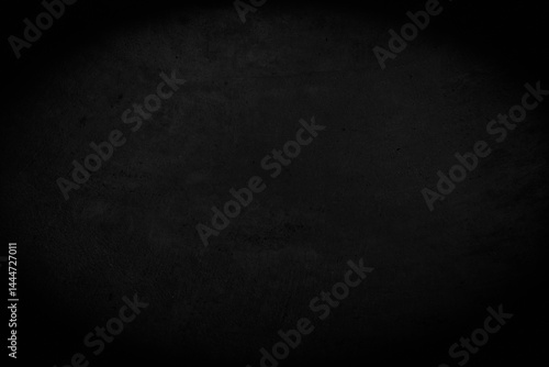 Tableau sur toile Close up retro plain dark black cement concrete wall background texture for show or advertise or promote product and content on display
