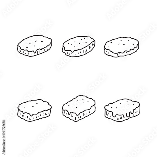 Elegant Line Sketch of Homemade Meatloaf Dish