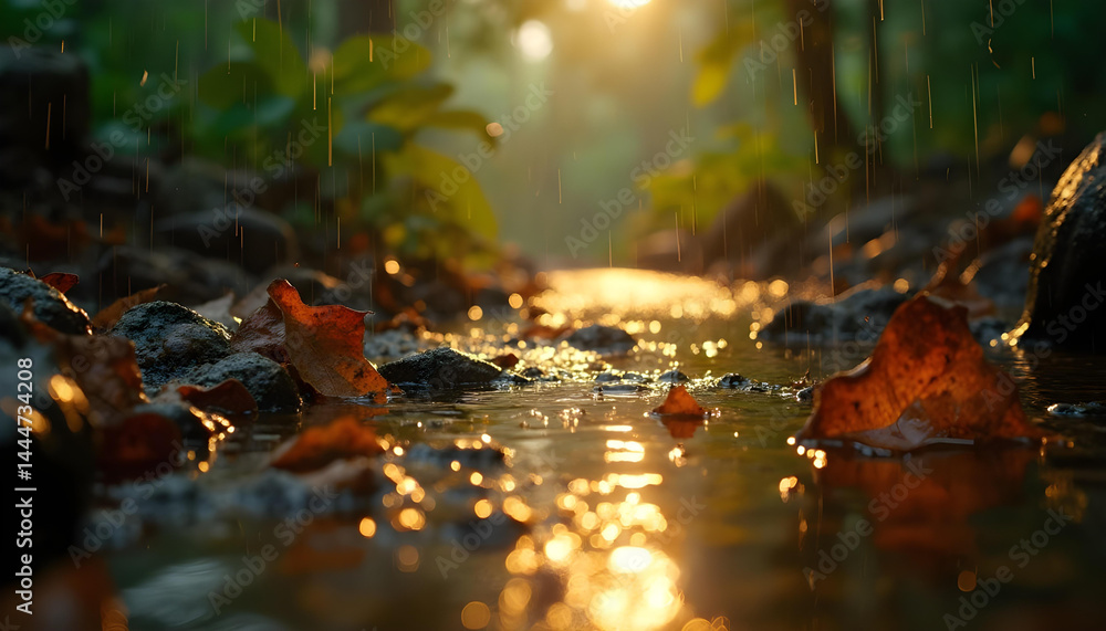 Fototapeta premium Nature Documentary Landscape – Forests, Flowers, Rivers, Valleys, and Light-Driven Scenes