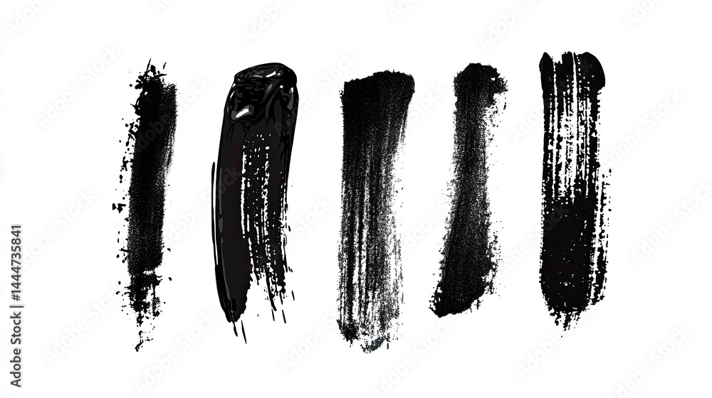 Black Ink Brushstrokes Abstract Art Elements. Black Ink Brushstrokes Abstract Art Elements.