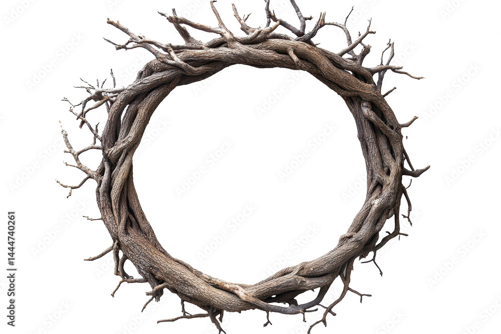 Fototapeta premium Circle of tree roots PNG image with transparent background perfect for nature designs and environmental projects