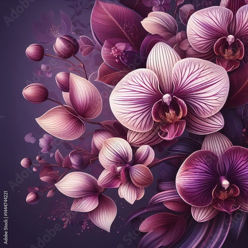 Rosewood Orchid purple streaks with floral