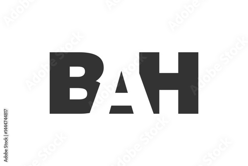 BAH logo design. Initial letter B A H bold font style for tech startups, consulting, corporate branding. Creative company name, headlines typography identity, trendy logotype.