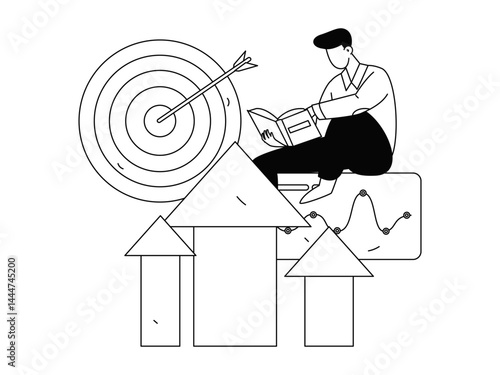 Virtual characters social communication concept business flat vector hand drawn illustration
